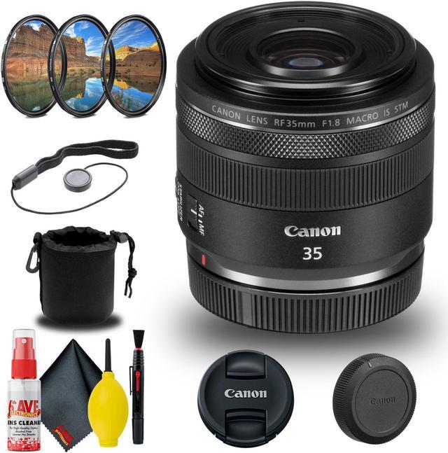 Canon RF 35mm f/1.8 IS Macro STM Lens (2973C002) + Filter + Lens Pouch +  More