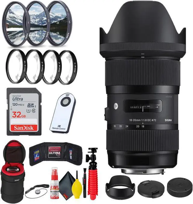 Main image of Sigma 18-35mm f/1.8 DC HSM Art Lens for Canon EF + 32GB SD Card Bundle