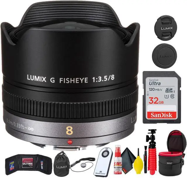 Main image of Panasonic Lumix G Fisheye 8mm f/3.5 Lens + Accessories Bundle Base Bundle