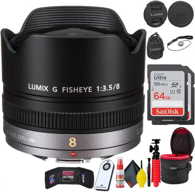 Main image of Panasonic Lumix G Fisheye 8mm f/3.5 Lens + Accessories Bundle Pro Bundle