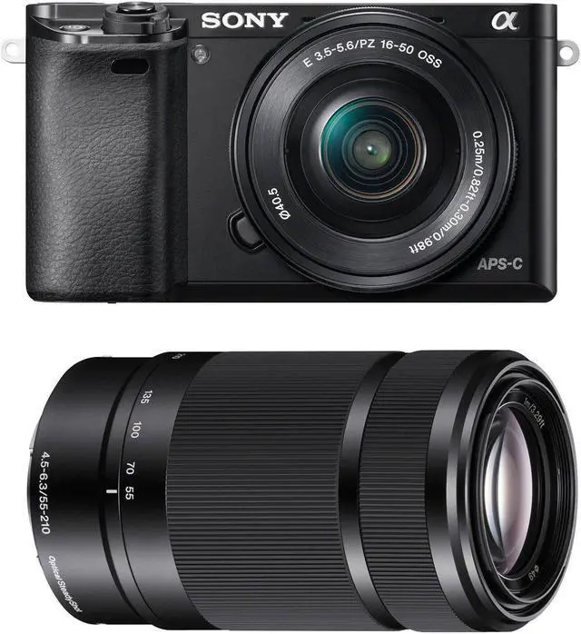 Main image of Sony Alpha A6000 Wi-Fi Digital Camera & 16-50mm Lens with E-Mount 55-210mm f/4.5-6.3 OSS Zoom Lens