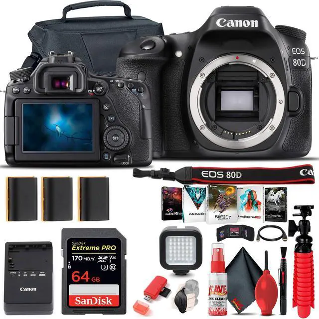 Main image of Canon EOS 80D DSLR Camera (Body Only) (1263C004) + 64GB Card + Case Pro Bundle