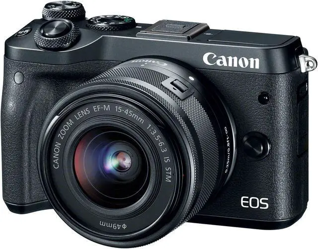Alt view image 2 of 4 - Canon EOS M6 Mirrorless Digital Camera with 15-45mm f/3.5-6.3 IS STM Lens Kit- Bundle with 32GB Memory Card + Extra Battery - Intl Model