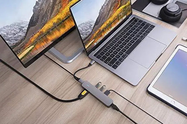 Alt view image 7 of 7 - Sanho HyperDrive 6-in-1 USB-C Hub with 4K HDMI Output, Space Gray #SAHD233BG