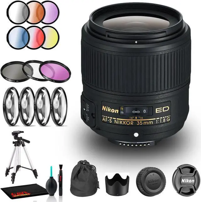 Main image of Nikon AF-S NIKKOR 35mm f/1.8G ED Lens Includes Filter Kits and Tripod (Intl Model)