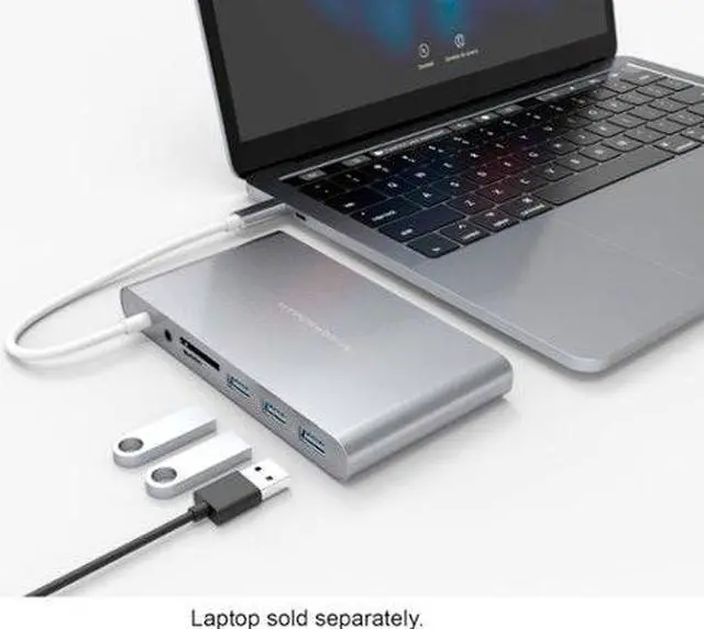 Alt view image 4 of 4 - Hyperdrive - Ultimate 11-Port USB-C Hub - Space Gray