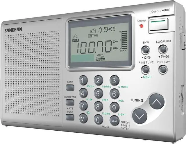 Alt view image 11 of 12 - Sangean - ATS-405 - Sangean ATS-405 Radio Tuner - 36 x FM, 36 x AM, 36 x SW PresetsLCD Display - Cable - Headphone - 4 x