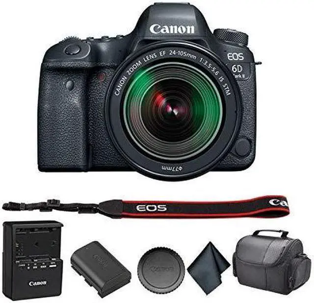Alt view image 2 of 4 - Canon EOS 6D Mark II DSLR Camera with 24-105mm f/3.5-5.6 Lens Bundle Kit with Carrying Case - International Model