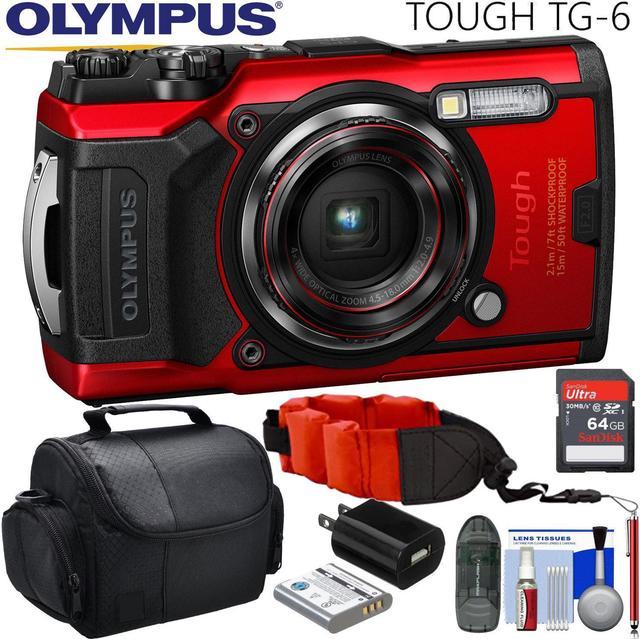 Olympus Tough TG-6 Digital Camera Essentials Bundle (Red) - Newegg.com