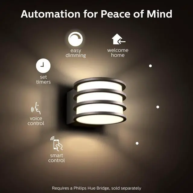 Alt view image 7 of 9 - Philips Hue Smart LED White Lucca Outdoor Lantern Weather-proof (Requires a Philips Hue bridge)