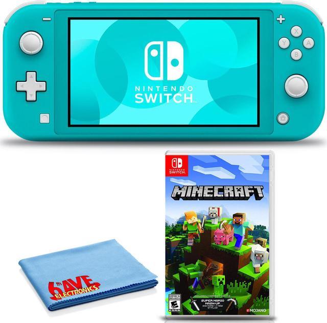 Nintendo Switch Lite (Turquoise) Bundle Includes Minecraft + 6Ave Cleaning  Cloth
