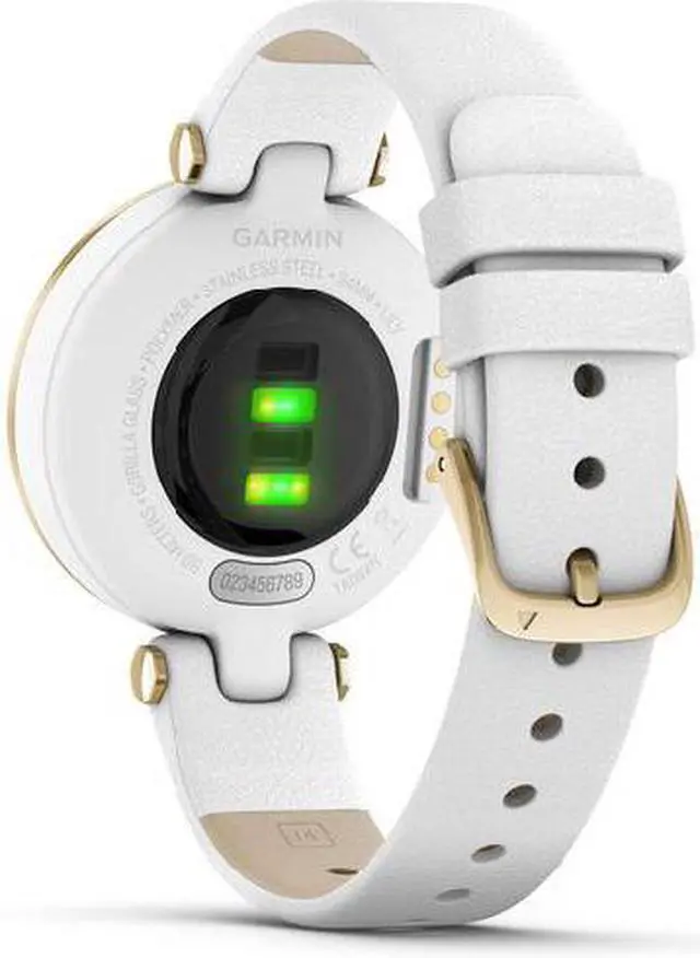 Alt view image 8 of 18 - Garmin Lily Classic Edition, Light Gold Bezel w White Case & Italian Leather Band Watch