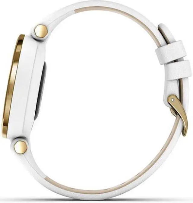 Alt view image 9 of 18 - Garmin Lily Classic Edition, Light Gold Bezel w White Case & Italian Leather Band Watch