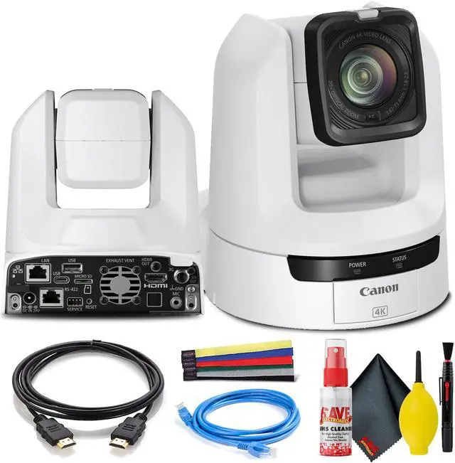 Main image of Canon CR-N300 4K NDI PTZ Camera with 20x Zoom (Titanium White) - Bundle