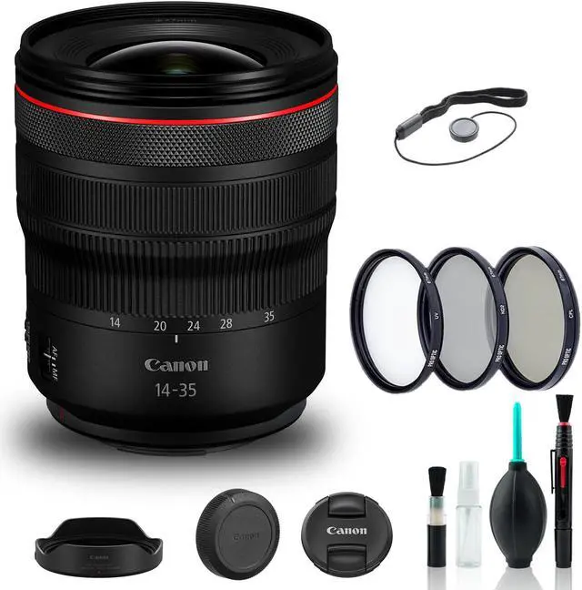 Main image of Canon RF 14-35mm f/4L IS USM Lens (4857C002) + Filter Kit + Cap Keeper + More