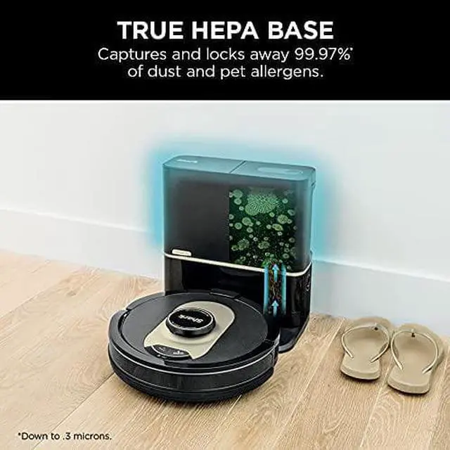 Alt view image 3 of 4 - Shark AV2501AE AI Robot Vacuum with XL HEPA Self-Empty Base, Bagless, 60-Day Capacity, LIDAR Navigation, Perfect for Pet Hair, Compatible with Alexa, Wi-Fi Connected, Carpet & Hard Floor, Black