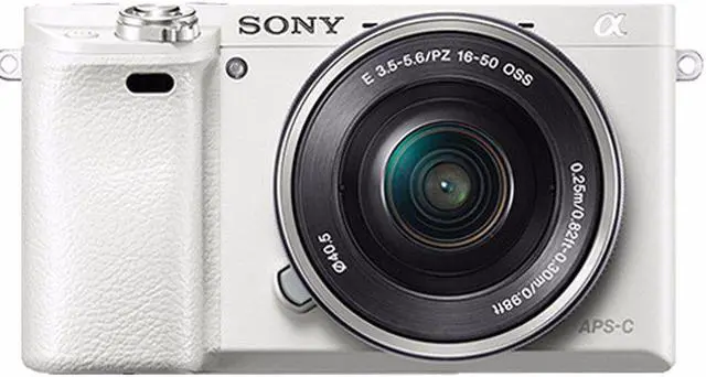 Alt view image 3 of 4 - Sony Alpha a6000 Mirrorless Digital Camera with 16-50mm Lens (White) + Battery + Charger + 32GB Bundle 2 - International