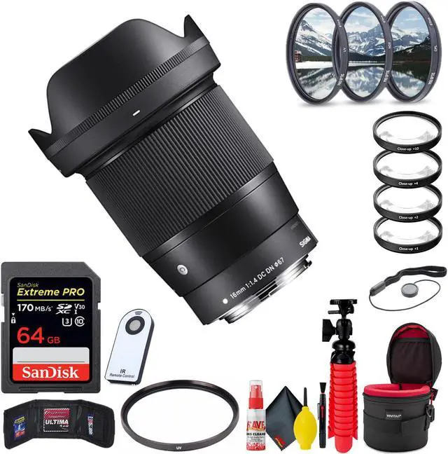 Main image of Sigma 16mm f/1.4 DC DN Contemporary Lens for Micro Four Thirds + Accessories