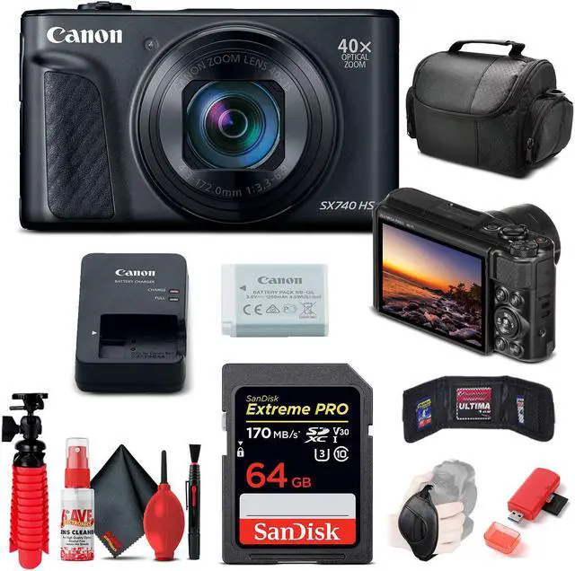 Canon PowerShot SX740 HS Digital Camera (Black) (2955C001) +