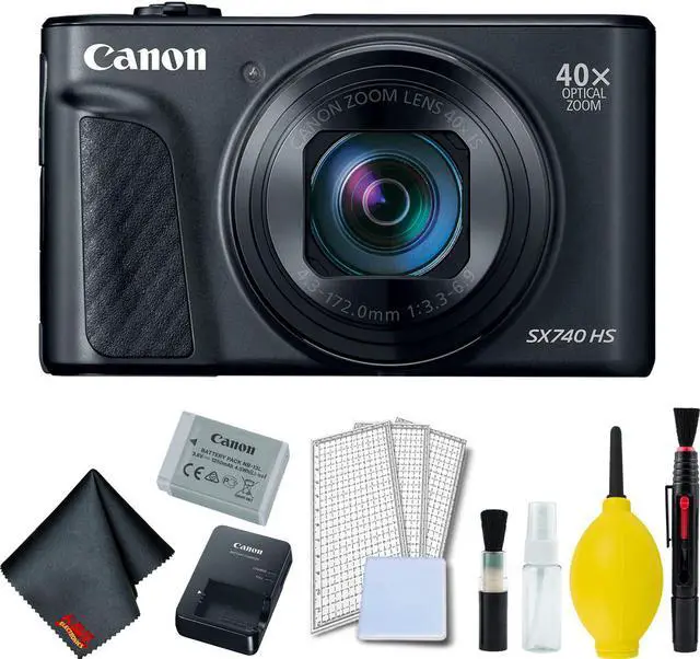 Alt view image 2 of 4 - Canon PowerShot SX740 HS Digital Camera (Black) Basic Bundle - Intl Model