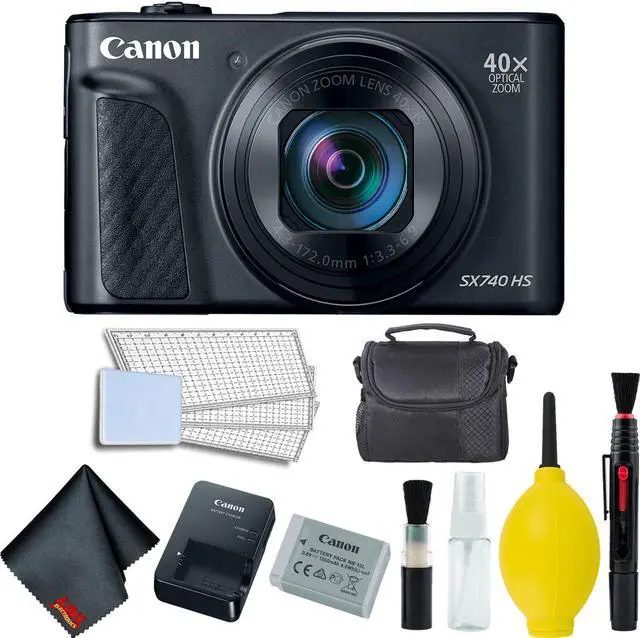 Alt view image 2 of 4 - Canon PowerShot SX740 HS Digital Camera (Black) Basic Bundle w/ Carrying Case - Intl Model