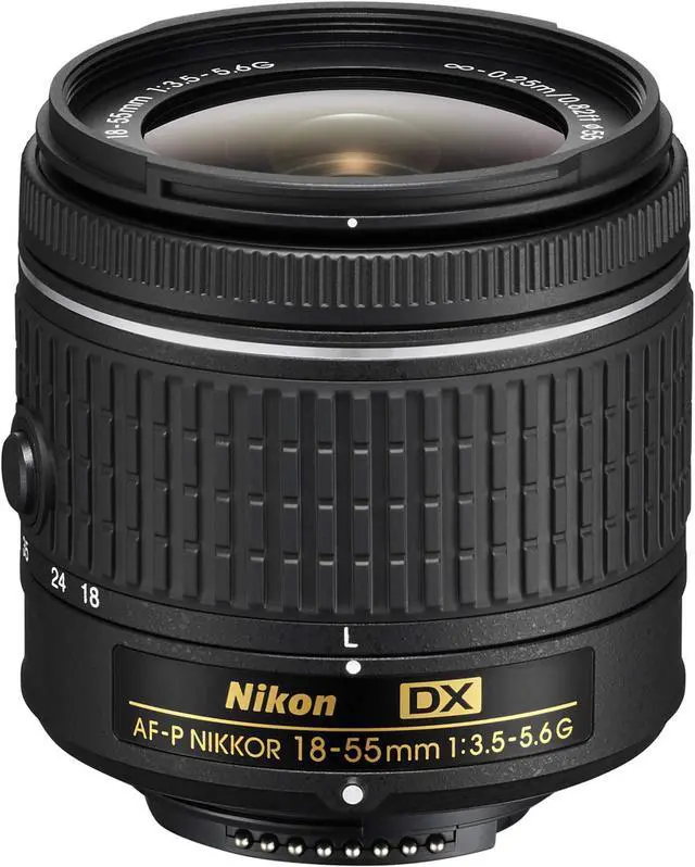 Alt view image 2 of 4 - Nikon 18-55 f/3.5-5.6G AF-P DX Lens (Intl Model) + 3pcs UV Lens Filter Kit + Cleaning Kit