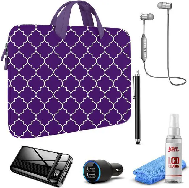 Main image of Tablet Travel Accessory Bundle with Purple Moroccan Sleeve