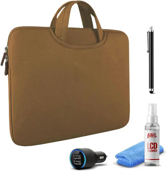 Main image of Tablet Essential Accessory Bundle with Brown Sleeve