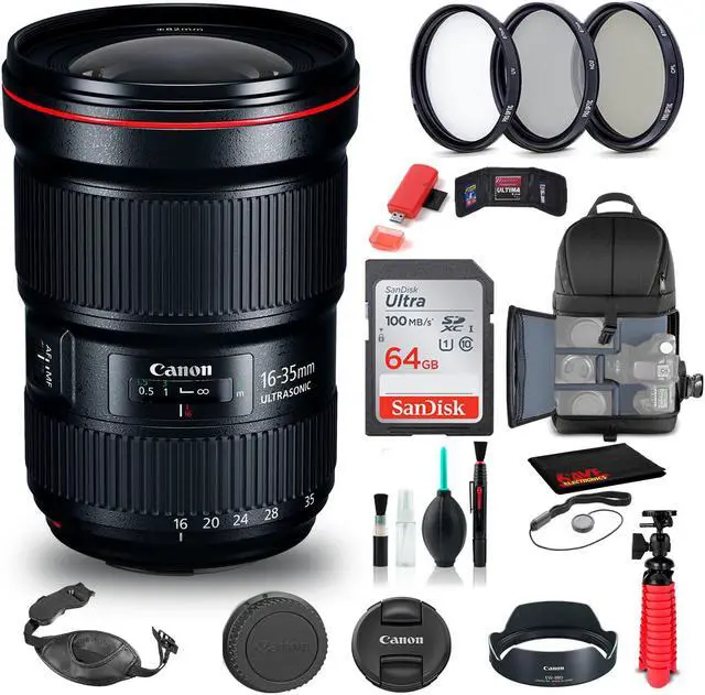 Main image of Canon EF 16-35mm f/2.8L III USM Lens (0573C002) + Filter Kit + BackPack + More