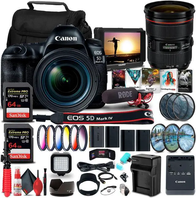 Main image of Canon EOS 5D Mark IV DSLR Camera with 24-70mm f/4L Lens (1483C018) Bundle