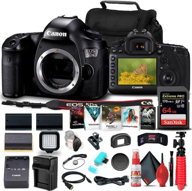 Main image of Canon EOS 5DS DSLR Camera (Body Only) (0581C002) + 64GB Card + More Bundle