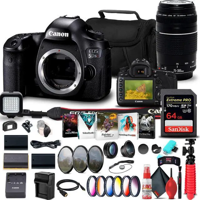 Main image of Canon EOS 5DS R DSLR Camera (Body) (0582C002) + Canon EF 75-300mm + More Bundle