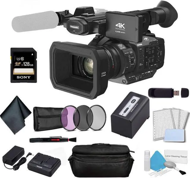 Main image of Panasonic 4K Premium Professional Camcorder Bundle with Sony 128GB SDXC Memory Card + 3 Piece Filter Kit + More