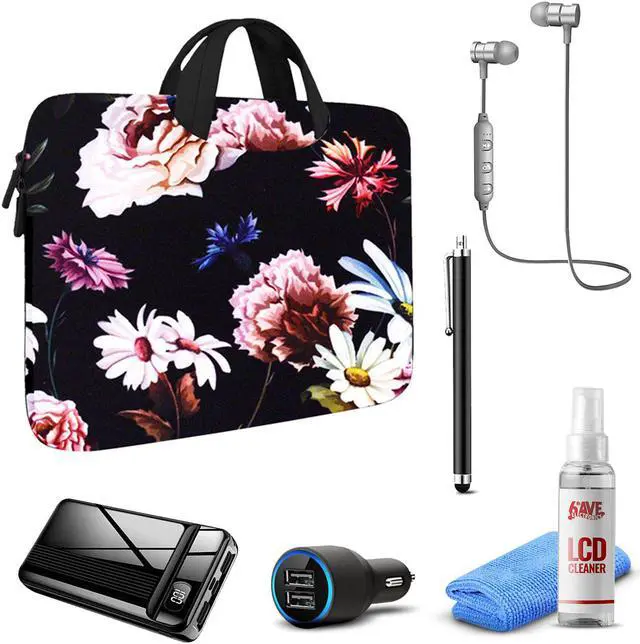 Main image of Tablet Travel Accessory Bundle with Black Floral Sleeve