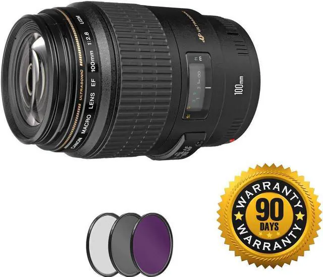 Alt view image 2 of 3 - Canon EF 100mm f/2.8 Macro USM Lens with UV Filter