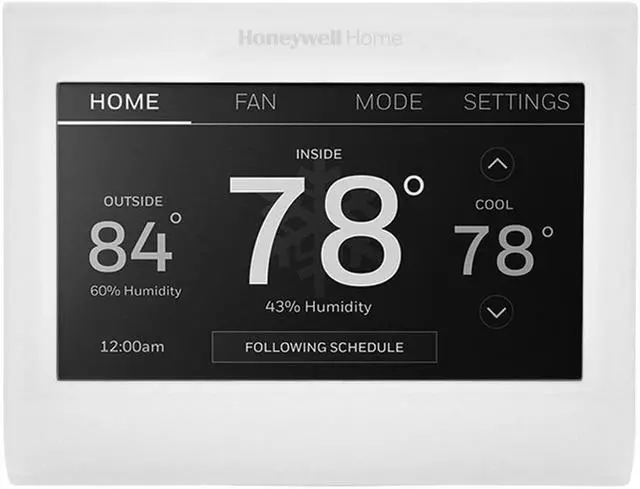 Alt view image 13 of 20 - Honeywell TH9320WF5003 Wi-Fi 9000 Color Touchscreen Programmable Wi-Fi Thermostat (3H/2C)