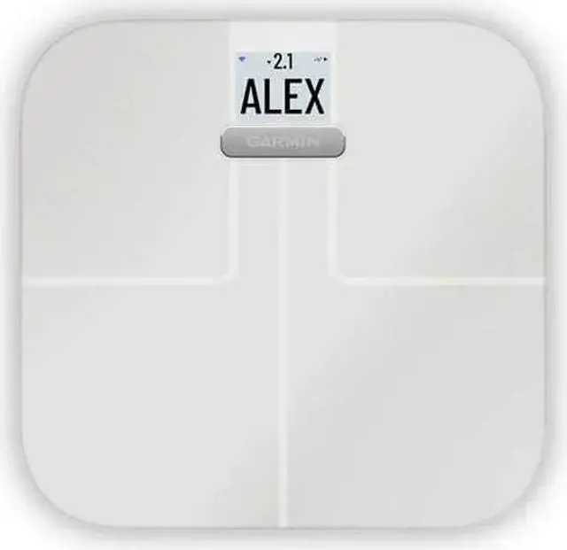 Alt view image 2 of 4 - Garmin Index S2, Smart Scale with Wireless Connectivity, Measure Body Fat, Muscle, Bone Mass, Body Water% and More, White
