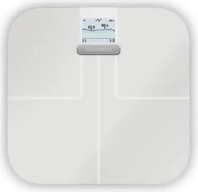 Alt view image 3 of 4 - Garmin Index S2, Smart Scale with Wireless Connectivity, Measure Body Fat, Muscle, Bone Mass, Body Water% and More, White