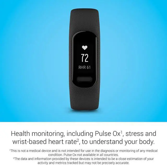 Alt view image 4 of 11 - Garmin Vívosmart 5, Small/Medium, Black | Fitness Tracker 010-02645-00