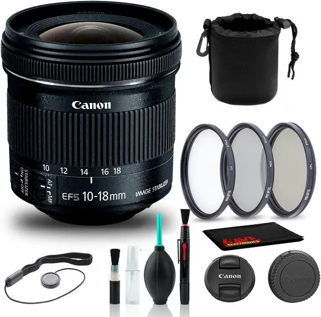 Main image of Canon EF-S 10-18mm f/4.5-5.6 IS STM Lens (9519B002) + Filter Kit + More