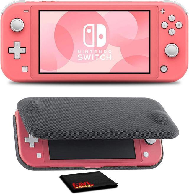 Nintendo Switch Lite Console (Coral) with Flip Cover Screen