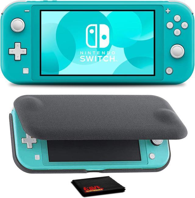 Nintendo Switch Lite Console (Turquoise) with Flip Cover Screen Protector 