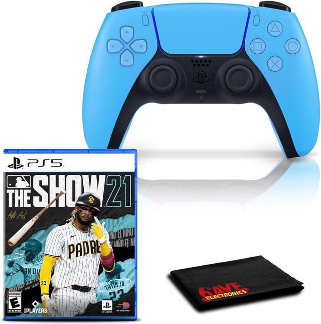 PlayStation 5 DualSense Wireless Controller (Starlight Blue) with MLB The  Show 21 and 6Ave Cleaning Cloth 