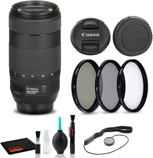 Main image of Canon EF 70-300mm f/4-5.6 IS II USM Lens (0571C002) + Filter + Cap Keep + More