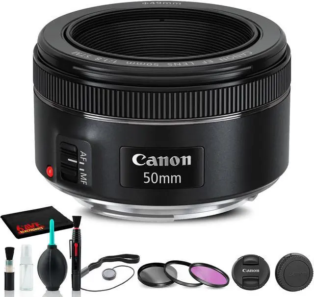 Main image of Canon RF 50mm f/1.8 STM Lens (4515C002) + Filter Kit + Cap Keeper + More