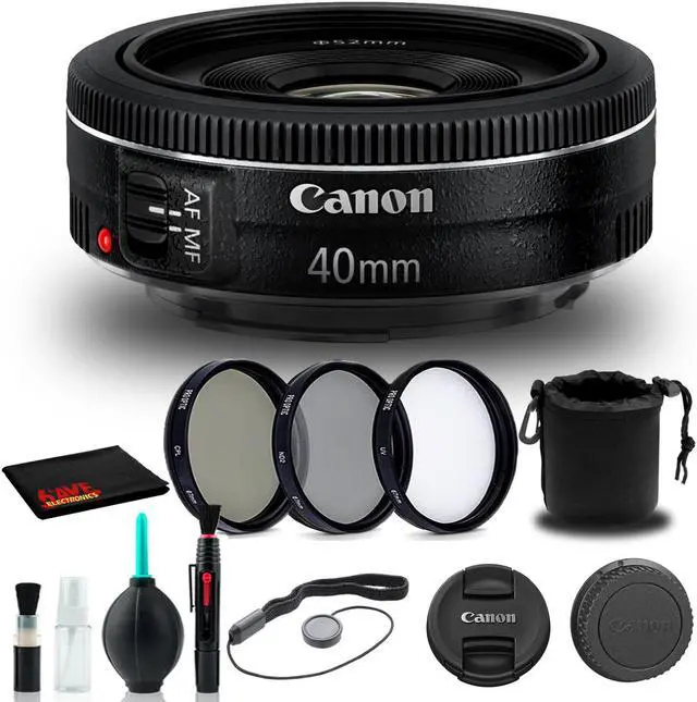 Main image of Canon EF 40mm f/2.8 STM Lens (6310B002) + Filter Kit + Lens Pouch + More