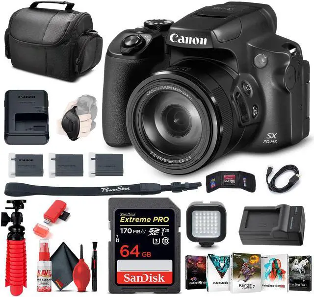 Main image of Canon PowerShot SX70 HS Digital Camera (3071C001) + 64GB Card Pro Bundle