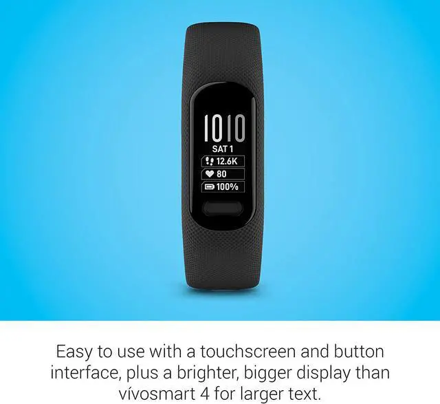 Alt view image 4 of 5 - Garmin vivosmart 5, Fitness Tracker with 6Ave Accessory Bundle