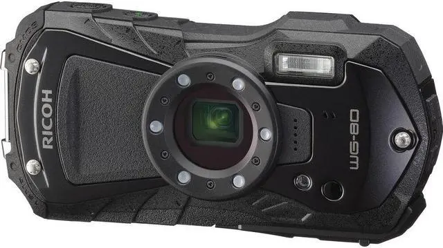 Alt view image 2 of 4 - Ricoh WG-80 Waterproof Camera (Black) with Accessories