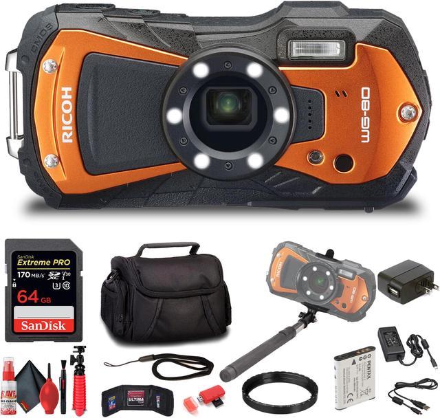 Ricoh WG Waterproof Digital Camera Orange with Accessories
